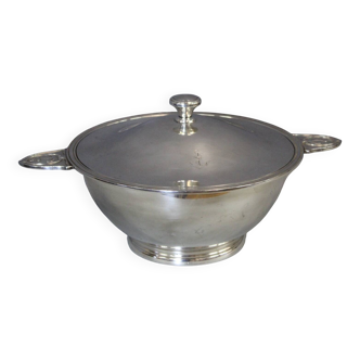 Silver-plated soup tureen with marine anchor design