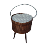 Sewing box in braided wicker rattan with removable storage