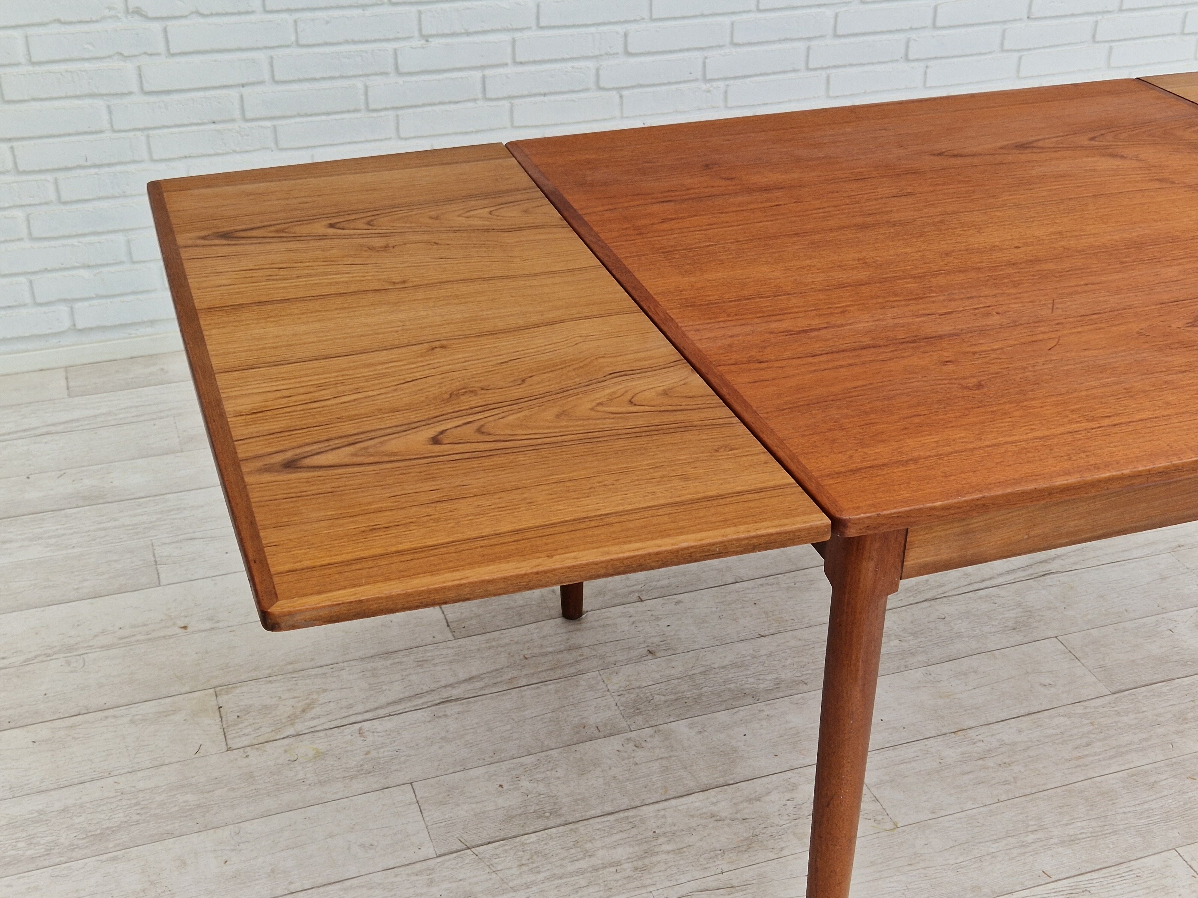 1960, Danish design, unfolded dining table, teak wood.