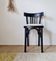 Chaise bistrot bois courbé noir assise rayures