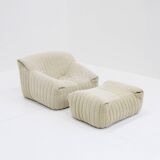 Beige Cinna Sandra Armchair & Footstool by Annie Hiéronimus for Ligne Roset