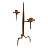 Grand vintage brutalist chandelier, Venetian style, sculptural metal.