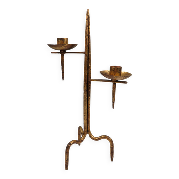 Grand chandelier brutaliste vintage, style vénitien, métal sculptural