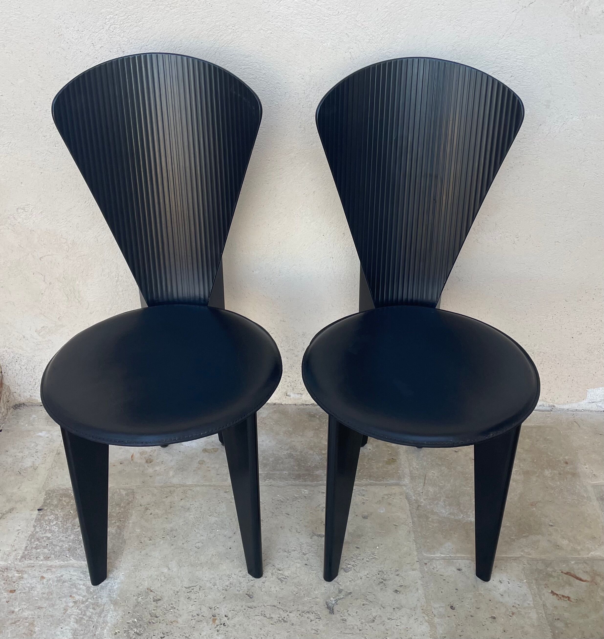 Pair of Calligaris chairs from the 1980s.