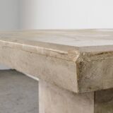 Table géométrique minimaliste en marbre italien du milieu du siècle des années 1970