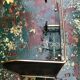 Wall-mounted coat rack with vintage 50s mirror