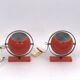 Stilux Milano model Saba, orange globe table lamps from 60s. Set of two