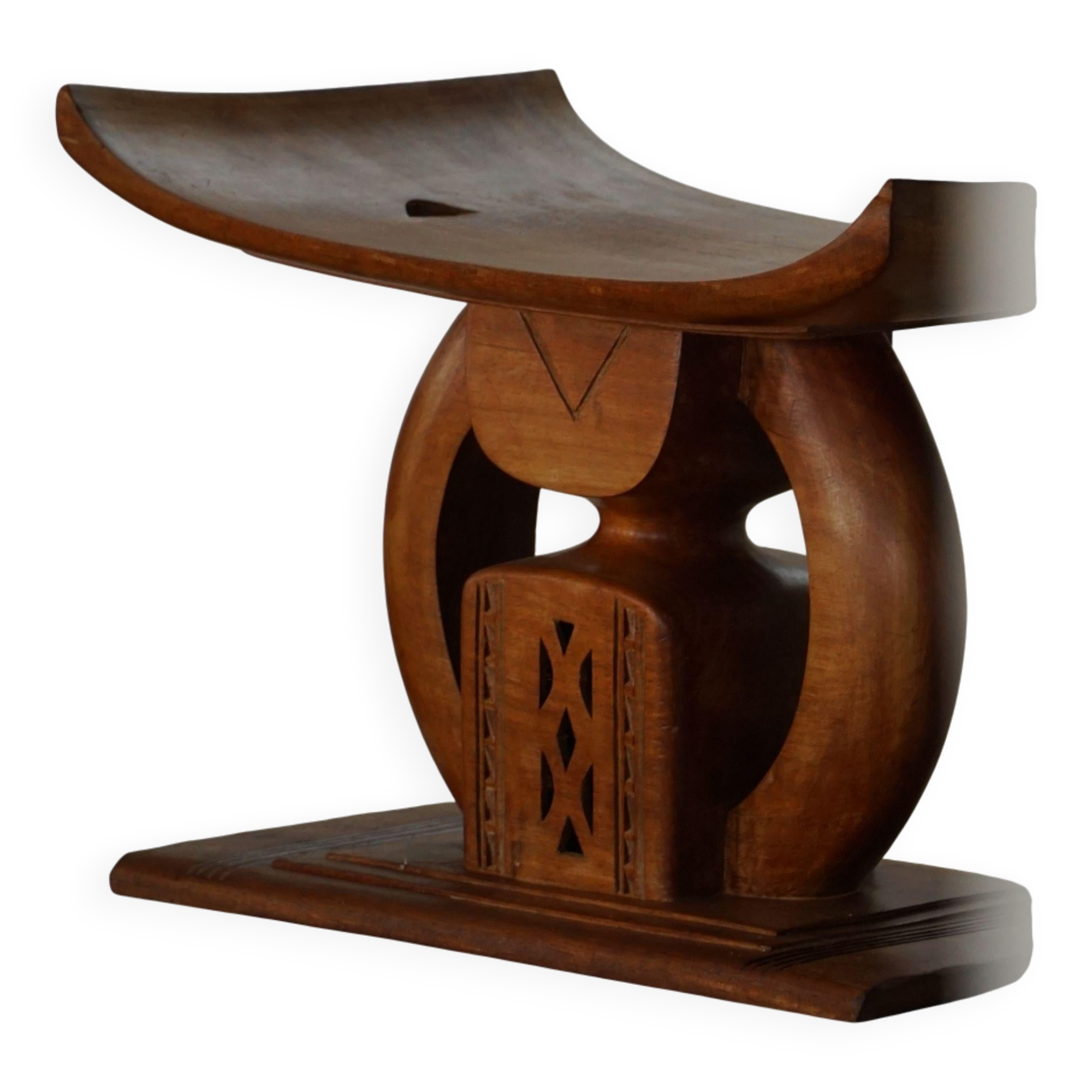 Ashanti stool from West Africa, carved from hardwood, 20th century.