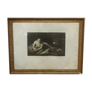 Gravure fecit 1902 dans - cadre