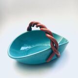 Vintage studio art pottery candy bowl by Alexandre De Wemmel, Belgium, 1950s.