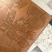 Copper side table with abstract relief from Opal Möbel, West-Germany 1960s