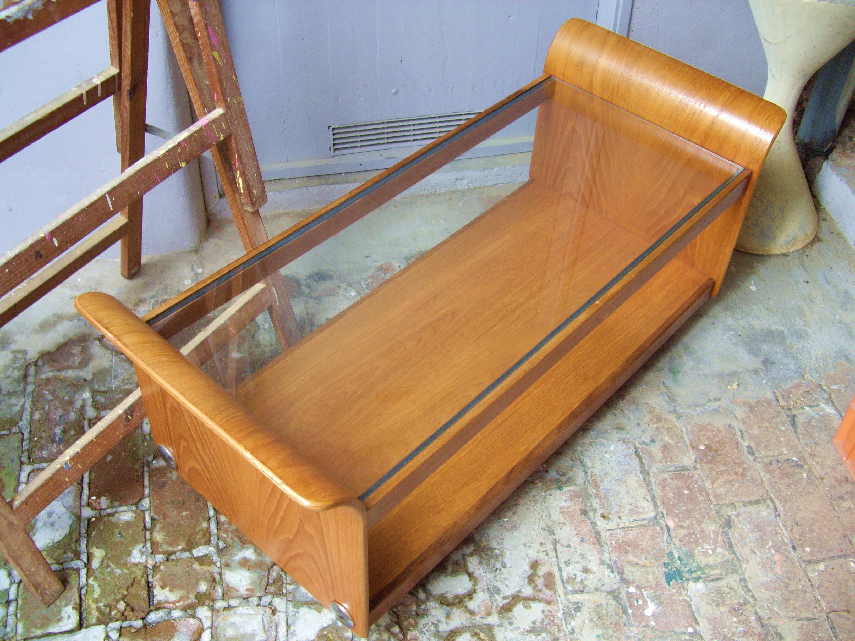 The 1970s teak coffee table