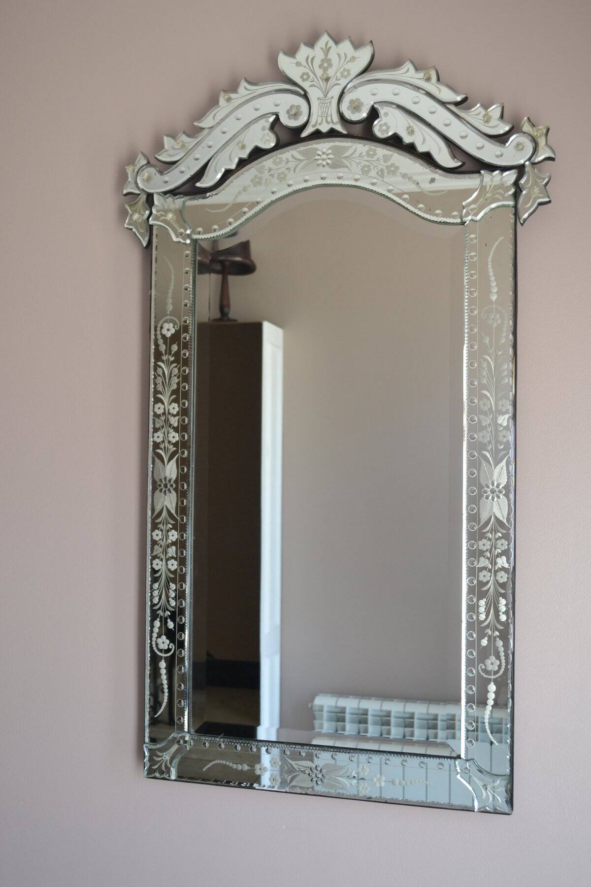 Grand Miroir Vénitien à Fronton, Italie – Début XXe