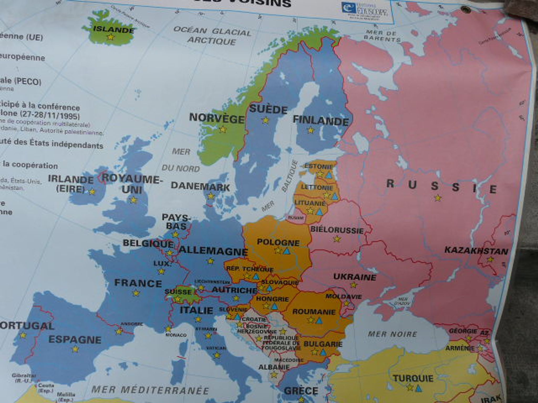 Carte scolaire poster vintage Europe édition Eduscope MDI affiche ancienne