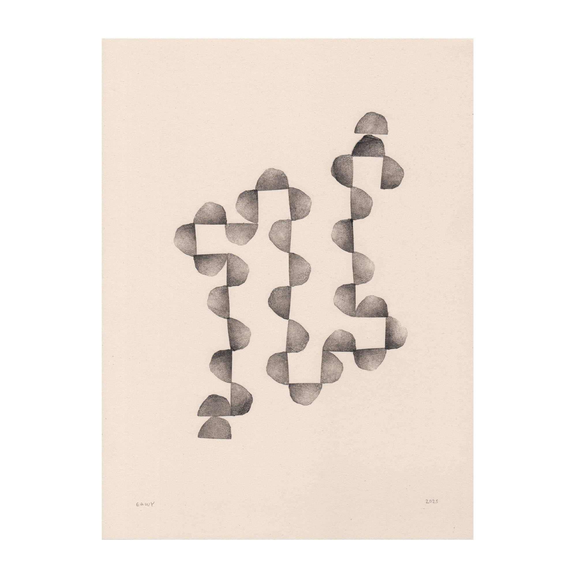 Painting on paper - 30x40cm - abstract painting - B115 - signed Eawy