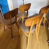 4 Bistro Chairs, Medium Varnished Oak (Baumann), Compass Legs