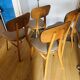 4 Bistro Chairs, Medium Varnished Oak (Baumann), Compass Legs