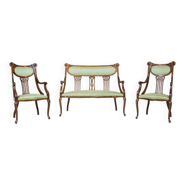 Ensemble de salon Art Nouveau, 1910, ensemble de 3 pièces
