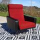 Fauteuils vintage rouge et noir, les 2