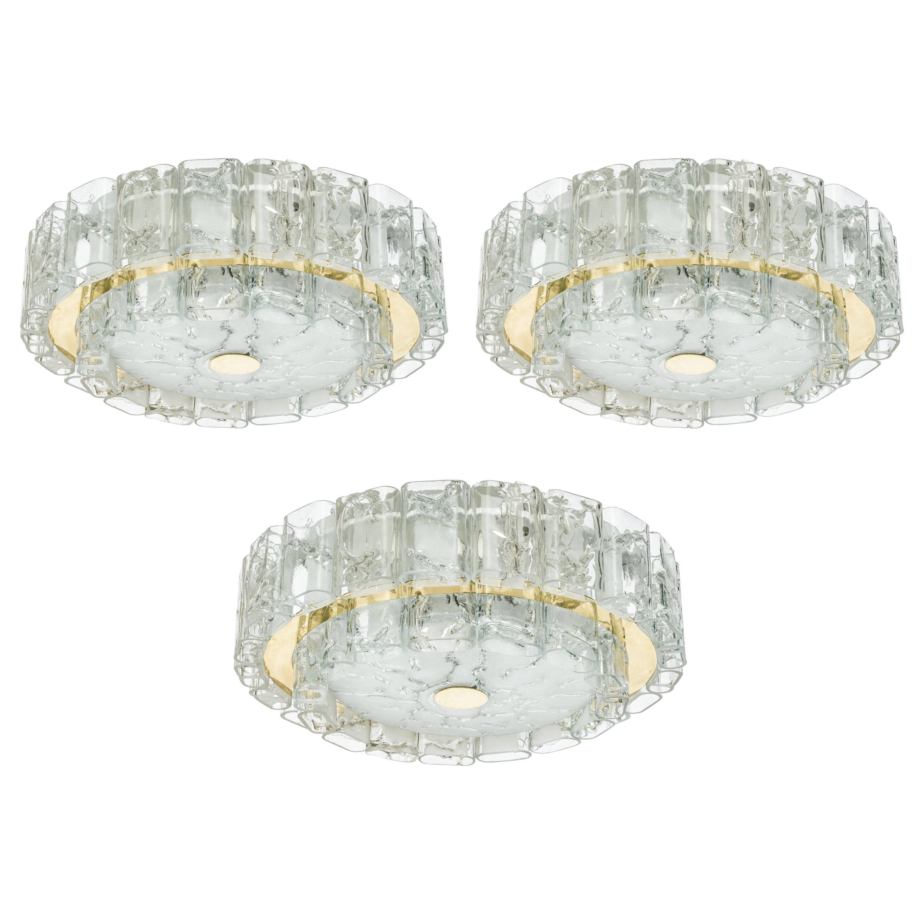 Glass tube chandelier from Murano by Doria, Germany, 1960s.