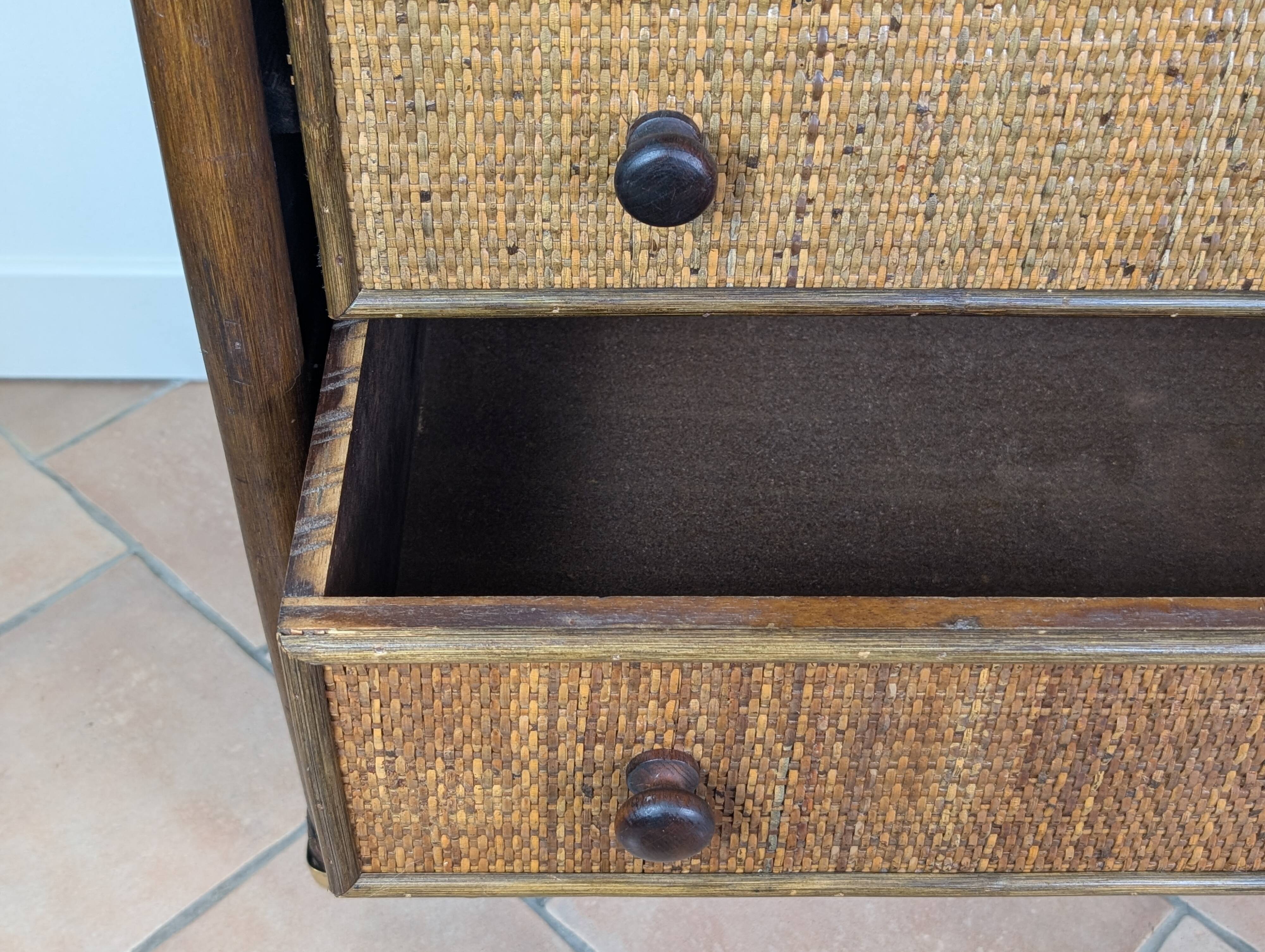 Commode bambou et rotin