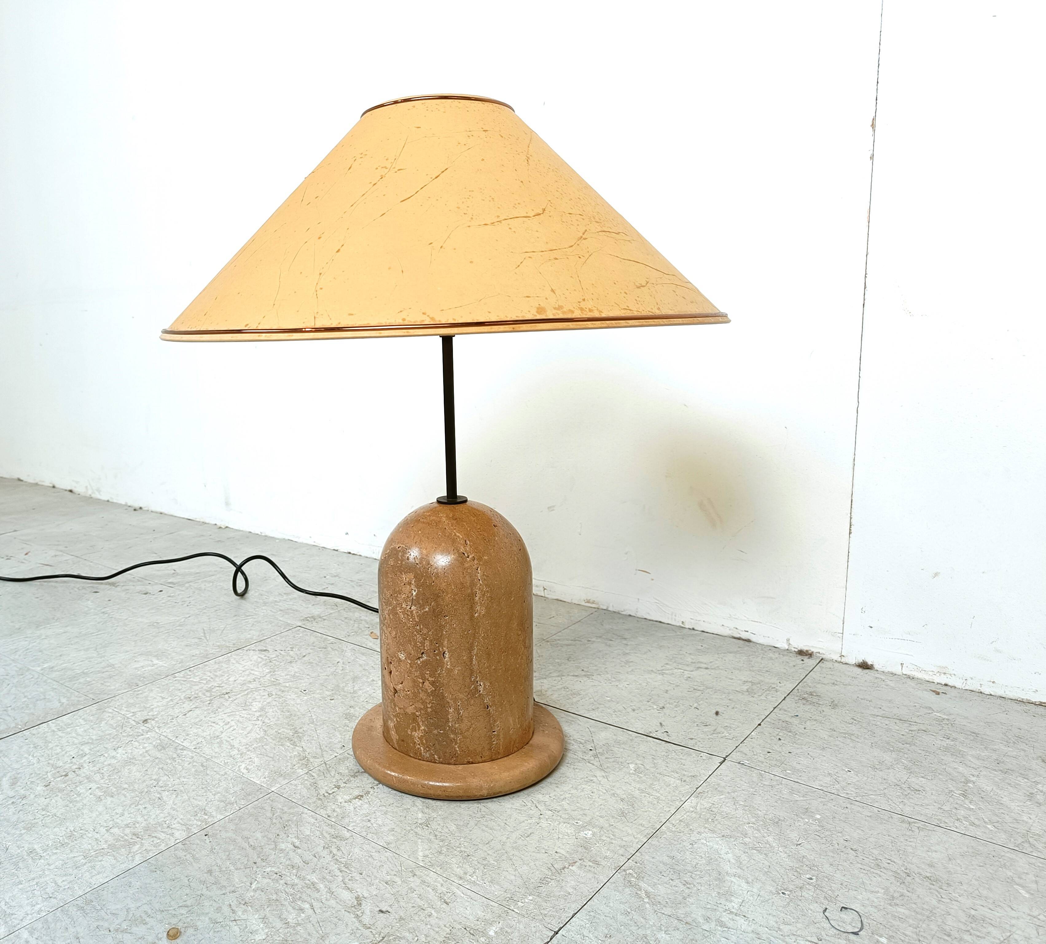 Vintage travertine table lamp, 1970s
