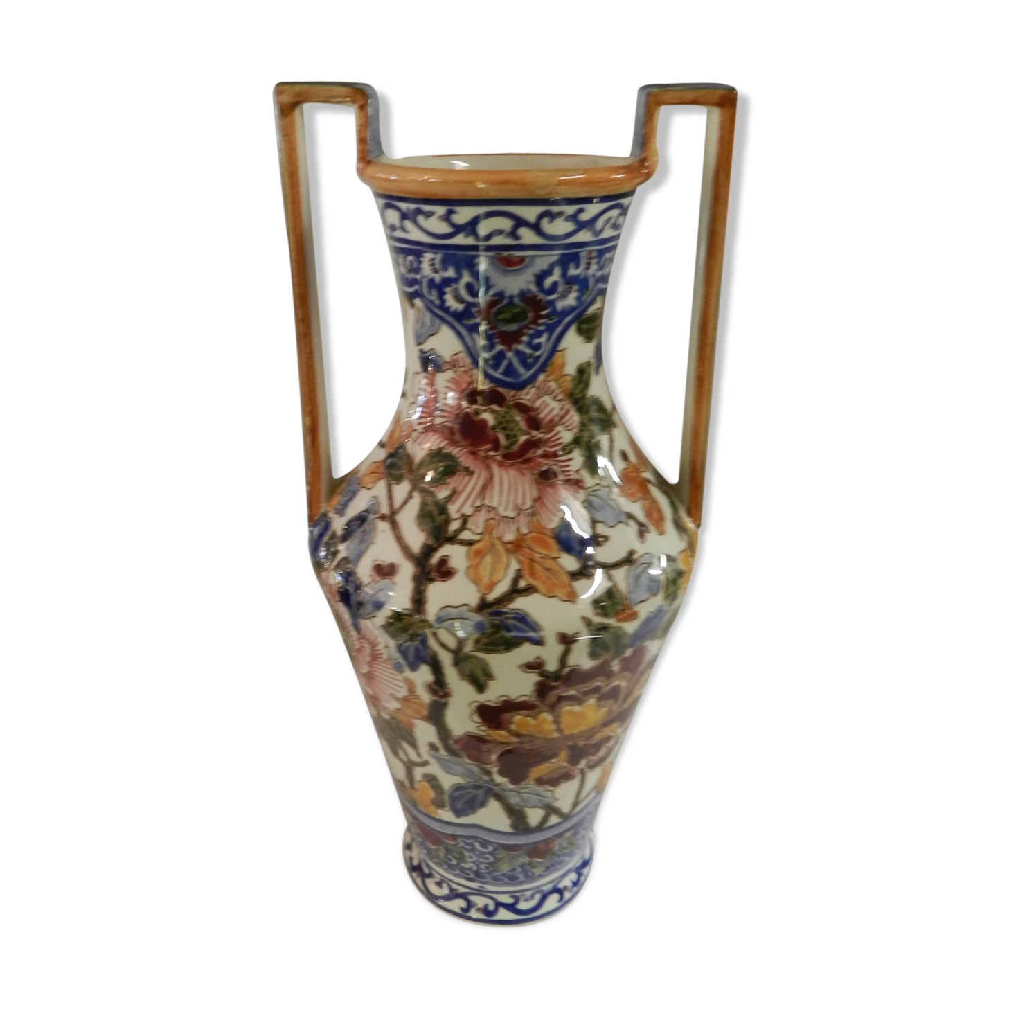 Gien peony model amphora vase