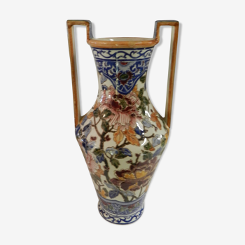 Vase amphore Gien modèle pivoine