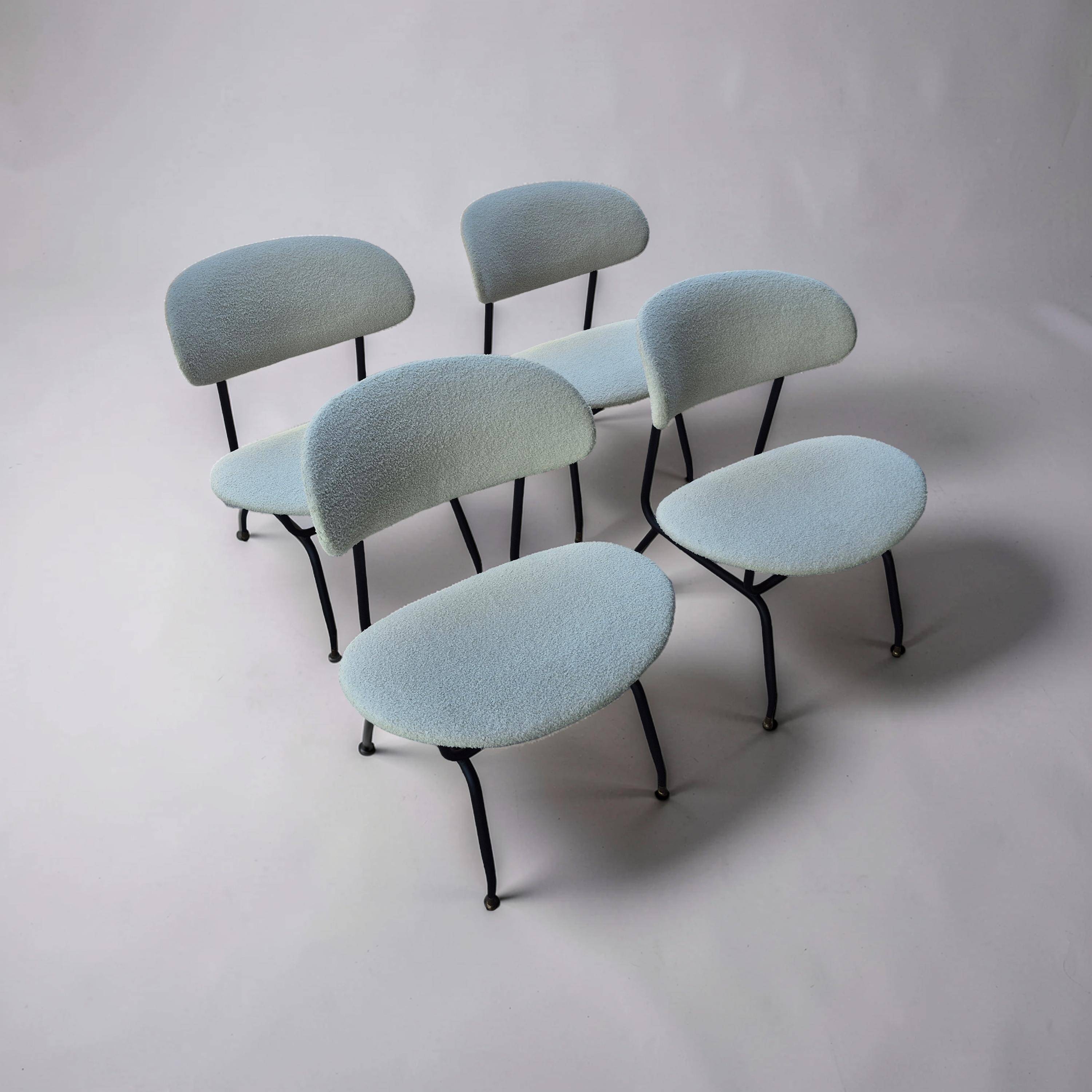 Set of 4 lounge chairs designed by Gastone Rinaldi, Italy, 1950s