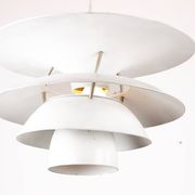 Danish brushed metal pendant light, Poulsen "Charlottenborg" model.