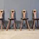 Vintage brutalist heart shaped chairs, 1960s