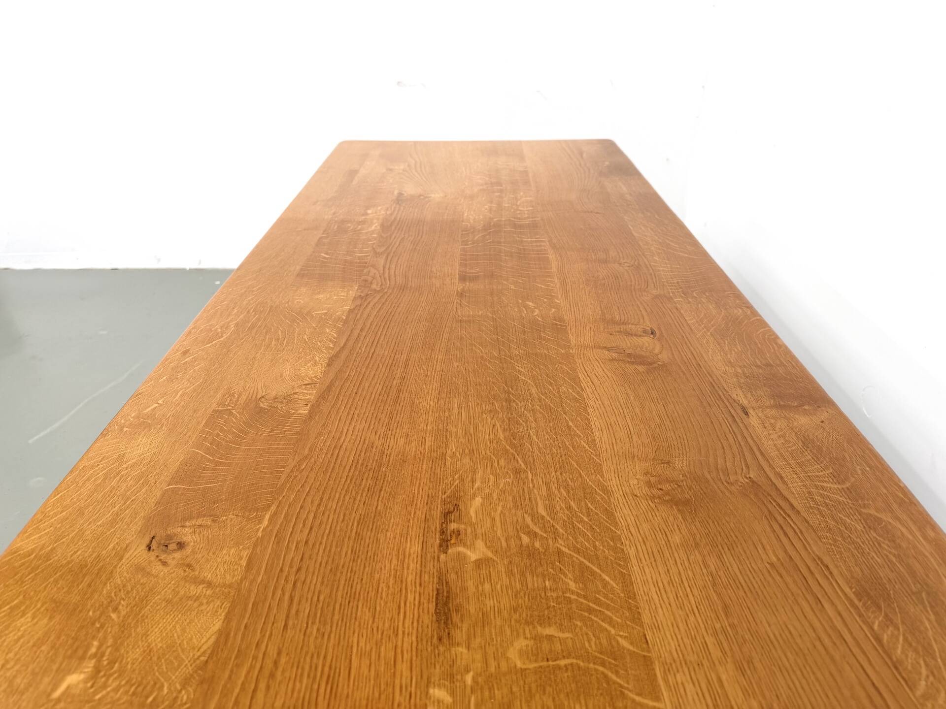 XL brutalist dining table in solid oak