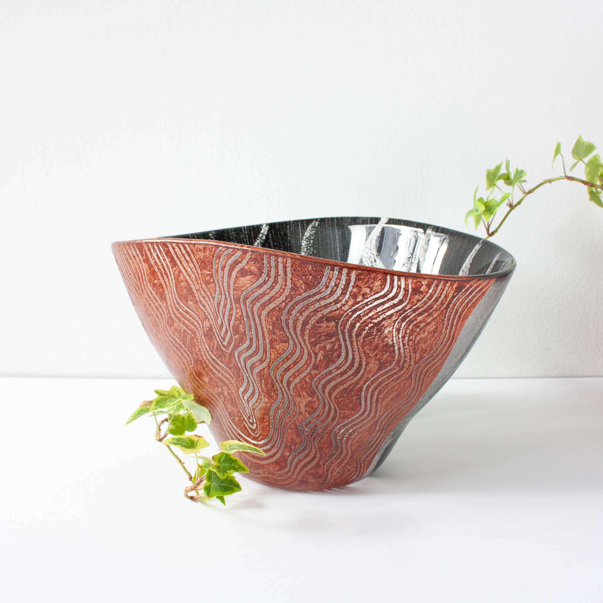 Kosta Boda ‘Tonga’ Glass Bowl by Monica Backström, Signed 1980s