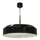 1960s NAPAKO Modernist Black Glass Pendant Light, Czechoslovakia