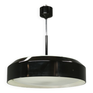 Lustre en verre noir moderniste NAPAKO des années 1960, Tchécoslovaquie