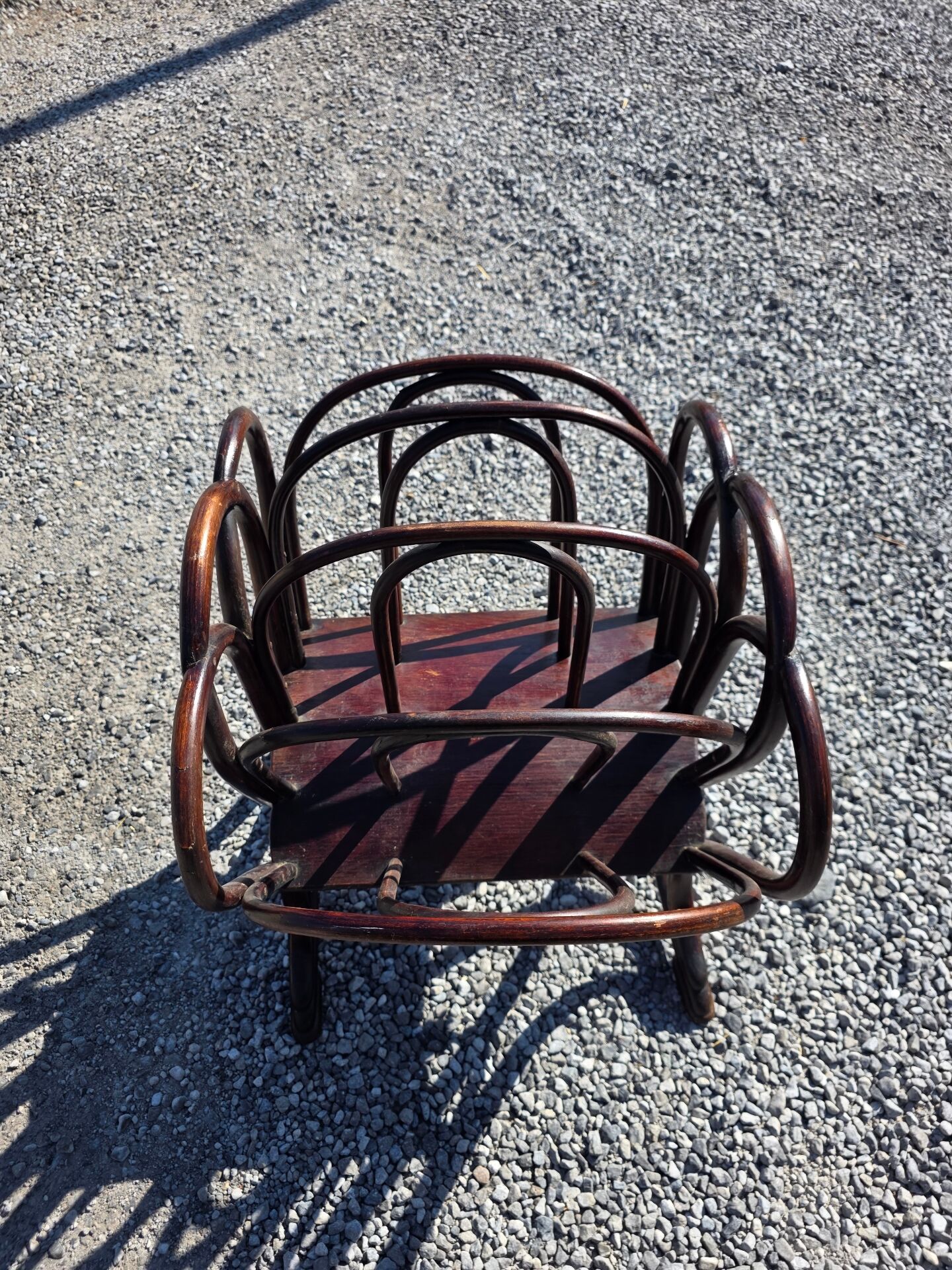 Thonet curved wood magazine rack Art Nouveau