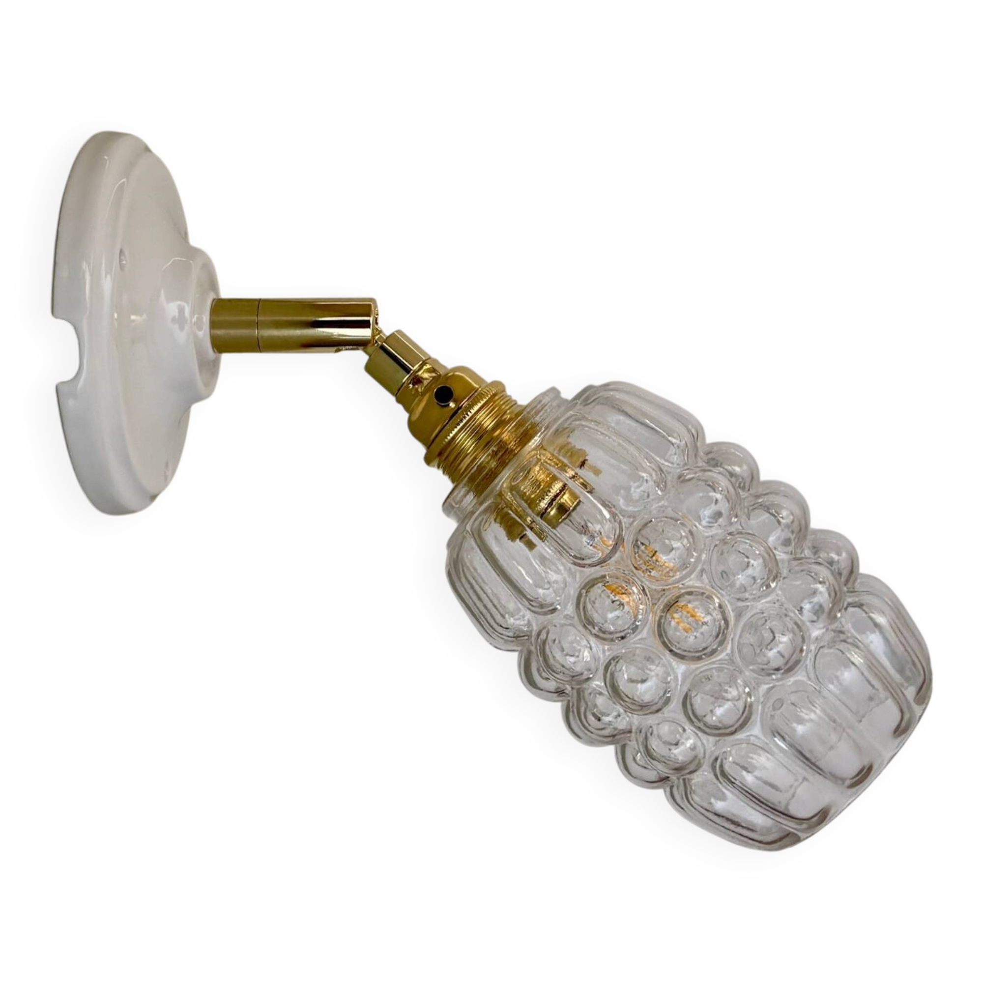 Vintage bubble glass tulip wall light