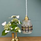 Vintage 70s glass tulip pendant light