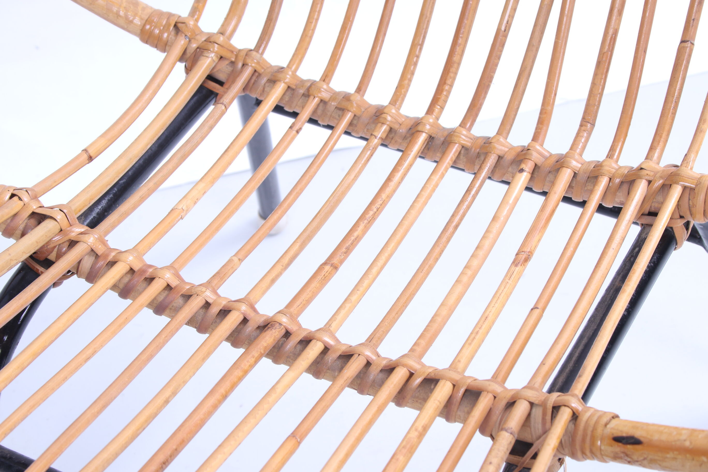 Vintage Noordwolde bamboo round chair