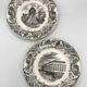 Set of 6 antique choisy-le-roi earthenware plates with grisaille decoration