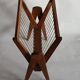 Magazine rack with compass legs in oak and rope, 1950s.
