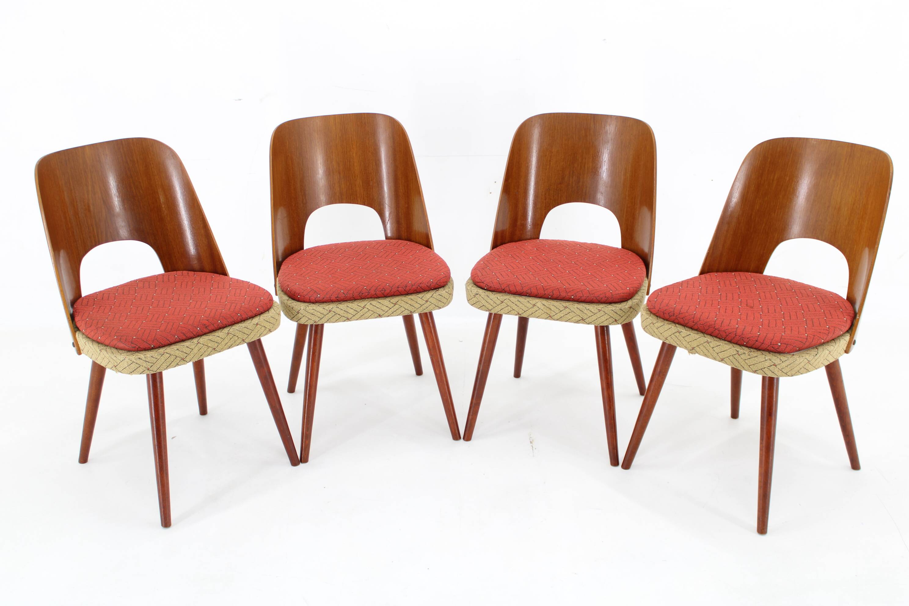 1960s Oswald Haerdtl ,Set of 4 Dining Chairs by TON, Czechoslovakia