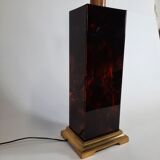 Lamp - briar and brass lucite effect - 1980s - vintage.