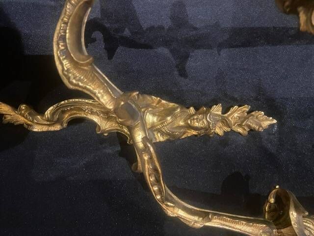 A pair of gilt bronze wall sconces in the chinese style - louis xv style