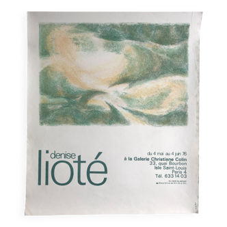 Denise lioté, galerie christiane colin, 1976. original poster in aapp lithograph