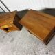 Pair of elm bedside tables Luigi Gorgoni 1980