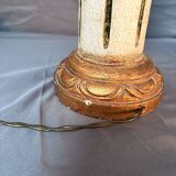 Vintage Art Deco Pineapple Lamp Base in Wood & Gold