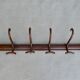 Wooden wall coat rack with 6 double hooks, bistro