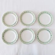 6 green old L'Amandinoise's dessert plates