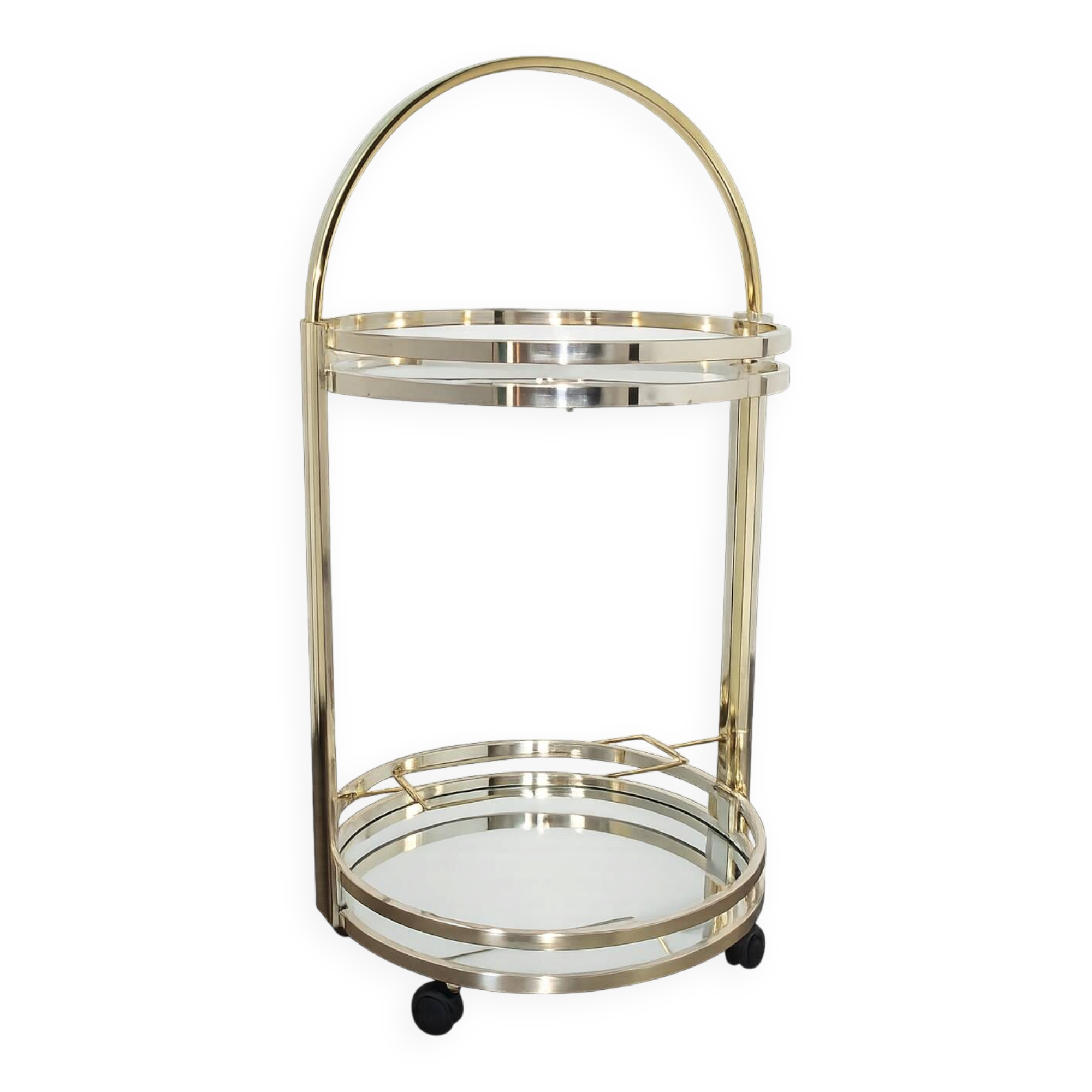 Art Deco mobile drinks trolley on wheels, 1970s
